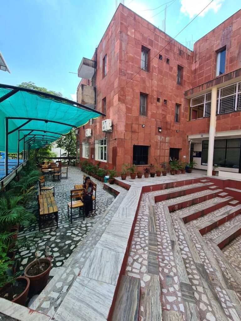 outdoor setup of a coworking space in jaipur