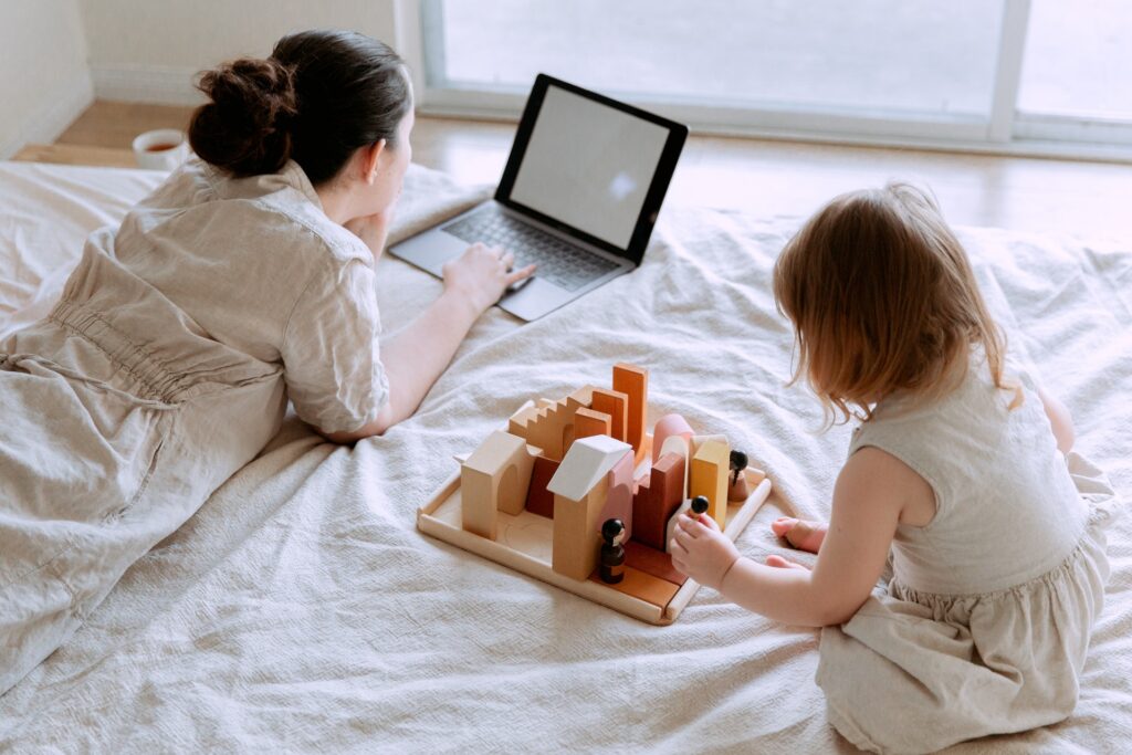 Women working at home