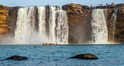 Waterfall in Chhattisgarh with beautiful weather, showcasing the serene nature of virtual office address in Raipur.